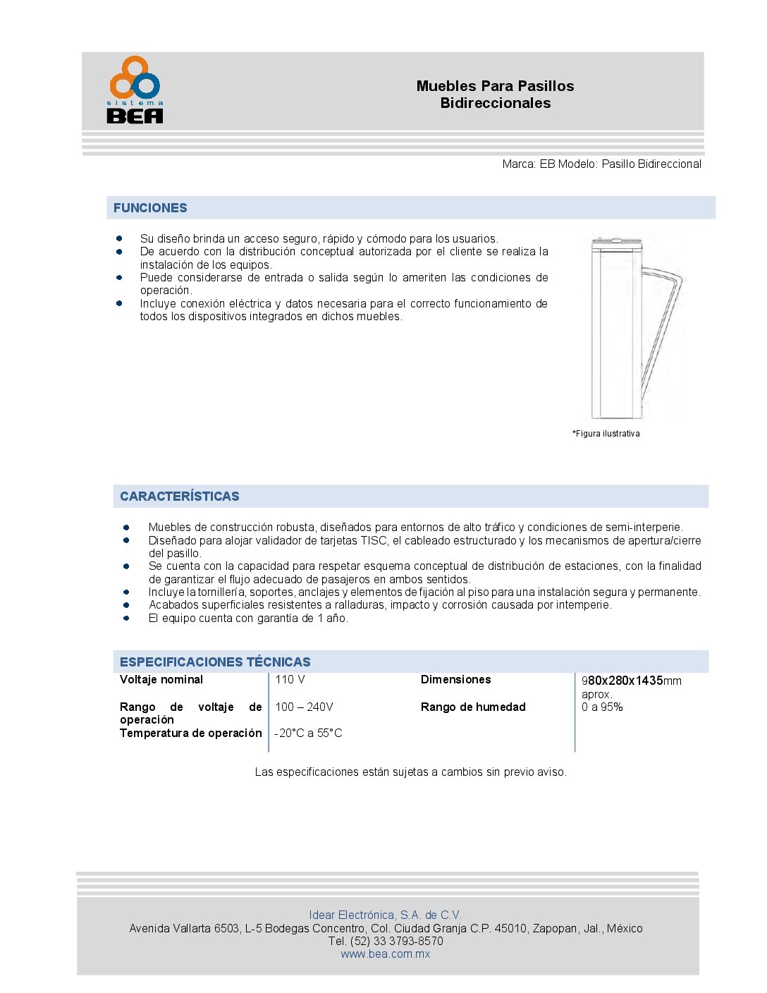 1.1 Muebles Pasillos Bidireccionales