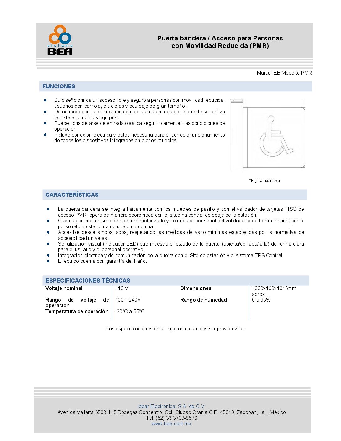 1.2 Acceso para Personas con Movilidad Reducida PMR