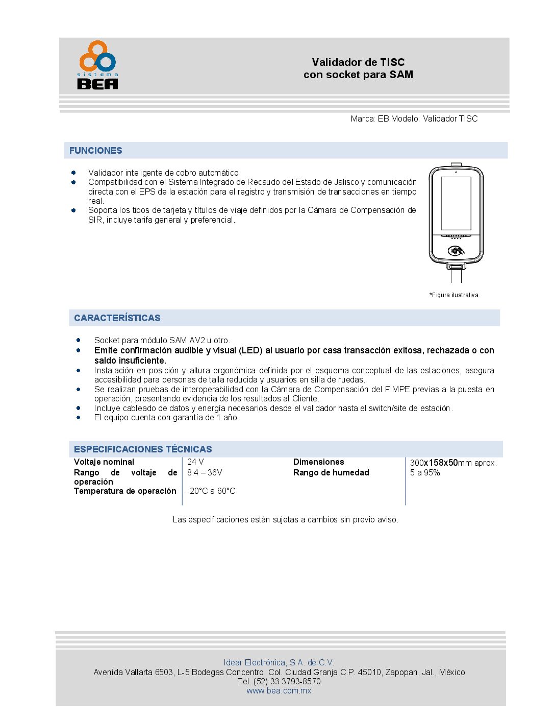 1.3 Validador de TISC con socket para SAM