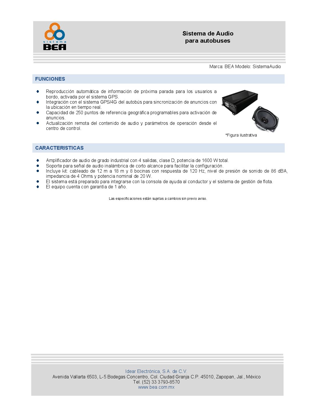 2.4, 3.5 Sistema de audio