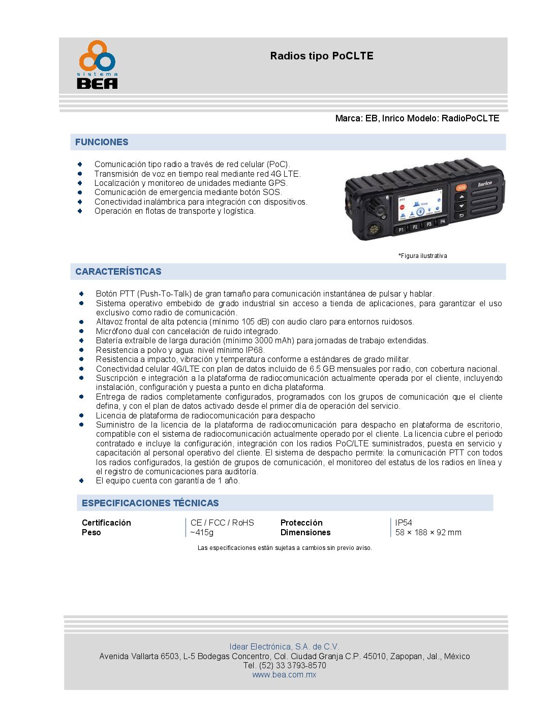 4.6 Radios tipo PoCLTE